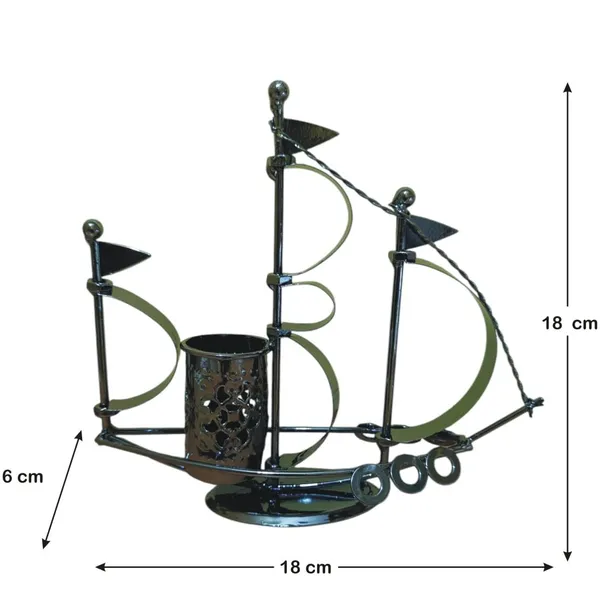 Metal_Boat_Showpiece_Pen_stand_Holder_Coin_box_Gift_Item_Metal_Pack_of_1