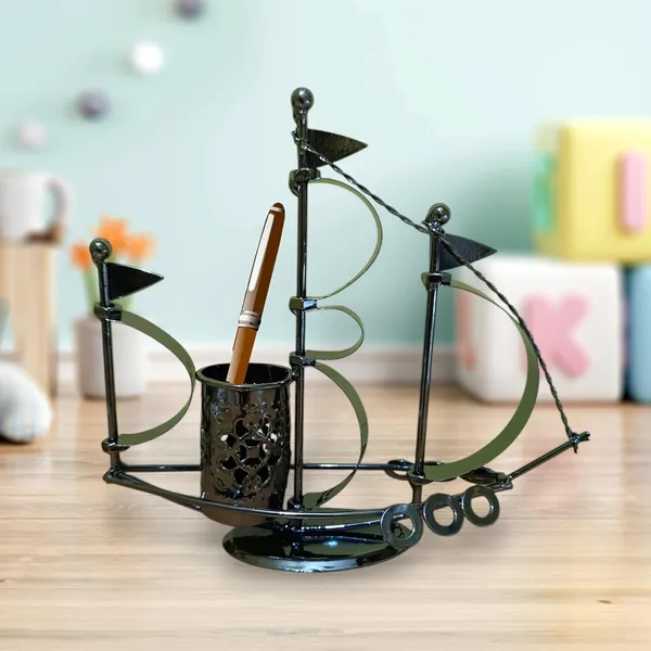 Metal_Boat_Showpiece_Pen_stand_Holder_Coin_box_Gift_Item_Metal_Pack_of_1