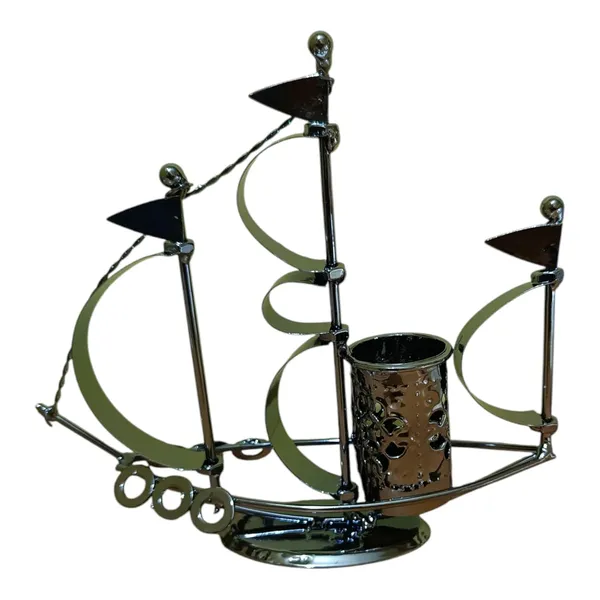 Metal_Boat_Showpiece_Pen_stand_Holder_Coin_box_Gift_Item_Metal_Pack_of_1