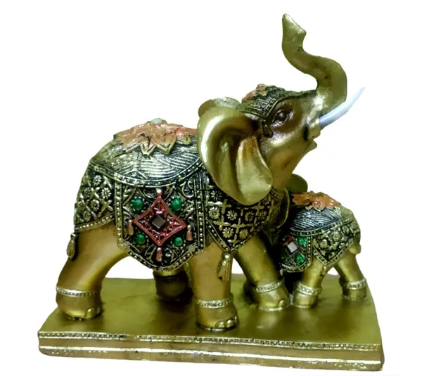 Multicolor_The_Spiritual_Living_Fengshui_Trunk_Up_Elephant_Couple_Statue_For_Good_Luck_Home_Decor_Showpiece_Figurine_Wildlife_Animal_Statue_Polyresin