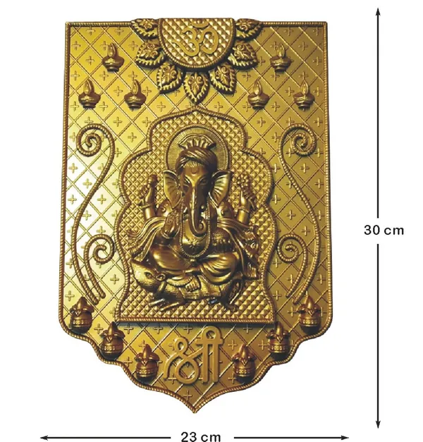 Golden_Ganesha_Ganpati_Wall_Hanging_Art_Sculpture_Decor_Home_Office_Decor_Fiber_Pack_Of_1