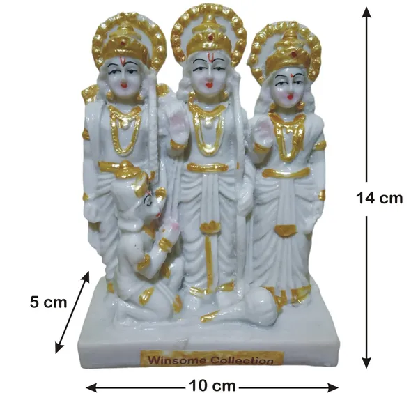 White_Ram_Darbar_Sita_Laxman_Hanuman_Idol_Murti_Statue_For_Worship_Resin