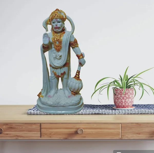 White_Hanuman_Bajrangbali_Murti_Idol_Statue_For_Puja_Ghar_Home_Decor_Marble_Dust