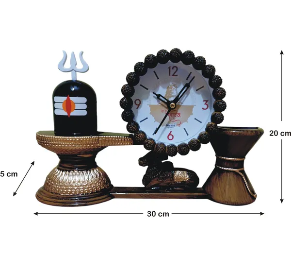 Shivling_Table_Clock_Art_Sculpture_Decor_Home_Office_Decor_Fiber_Pack_Of_1