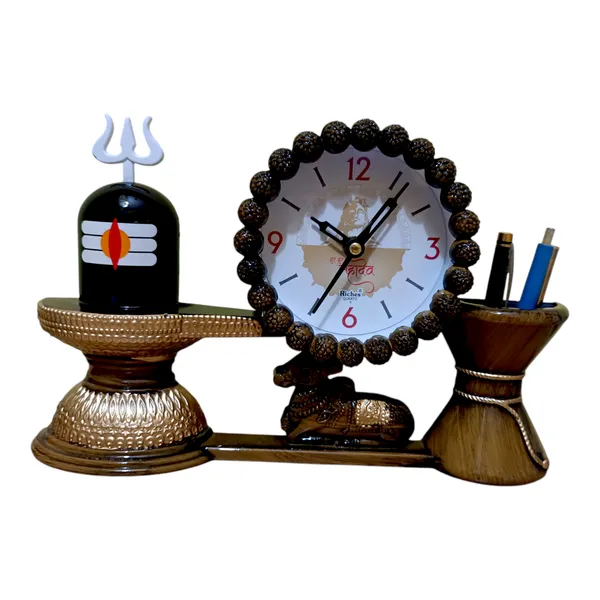 Shivling_Table_Clock_Art_Sculpture_Decor_Home_Office_Decor_Fiber_Pack_Of_1