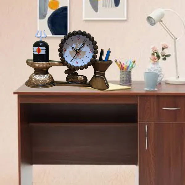 Shivling_Table_Clock_Art_Sculpture_Decor_Home_Office_Decor_Fiber_Pack_Of_1