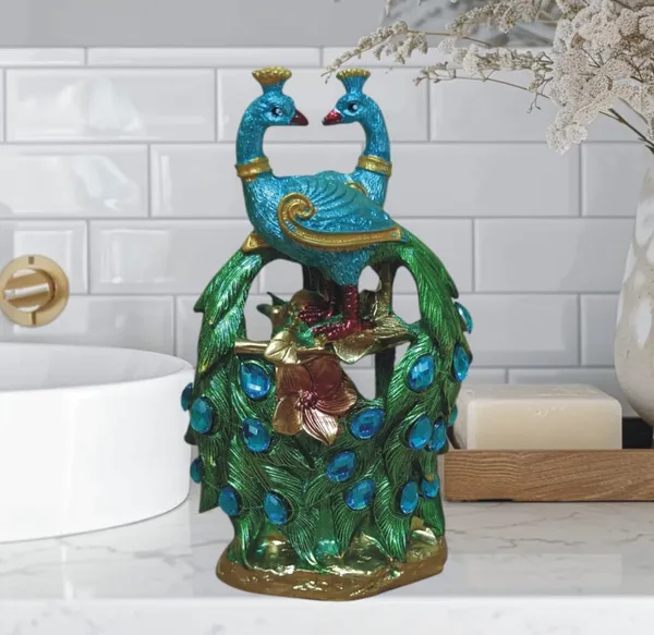 Multicolor_Marble_Handmade_Painted_Peacock_Statue