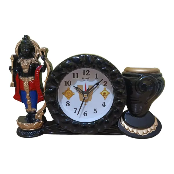 Multicolor_Ram_Lala_Idol_Murti_Statue_With_Table_Clock_Pen_Stand_Holder_Decorative_Showpiece_Plastic