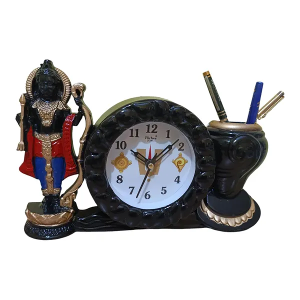 Multicolor_Ram_Lala_Idol_Murti_Statue_With_Table_Clock_Pen_Stand_Holder_Decorative_Showpiece_Plastic