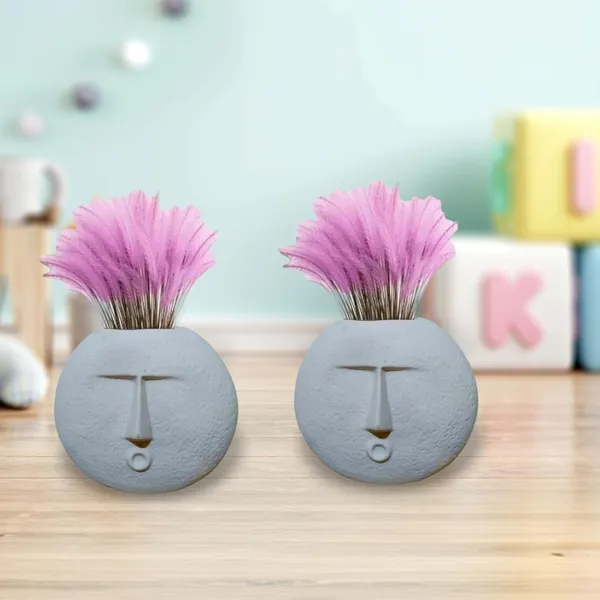 White_Flower_Pot_Vase_Decorative_Showpiece_Home_Office_Room_Decor_Ceramic_Pack_Of_2