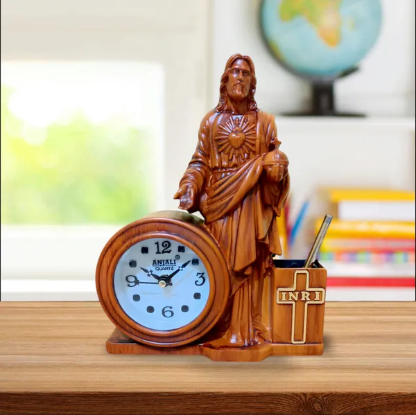 Jesus_Statue_And_Table_Clock_for_Home_Decor
