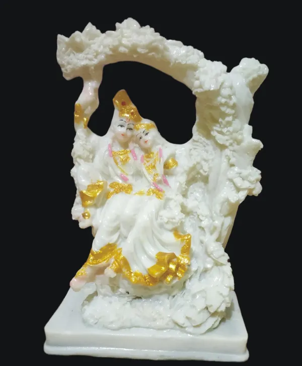 White_Radha_Krishna_Kanha_Makhan_Chor_Kanahiya_Murti_Idol_Statue_Polyresin