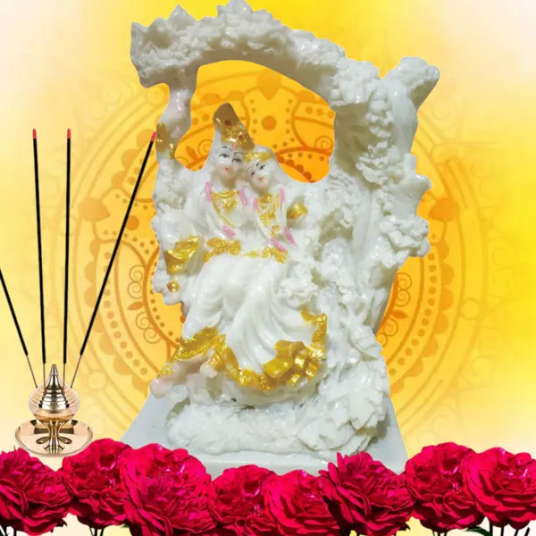 White_Radha_Krishna_Kanha_Makhan_Chor_Kanahiya_Murti_Idol_Statue_Polyresin