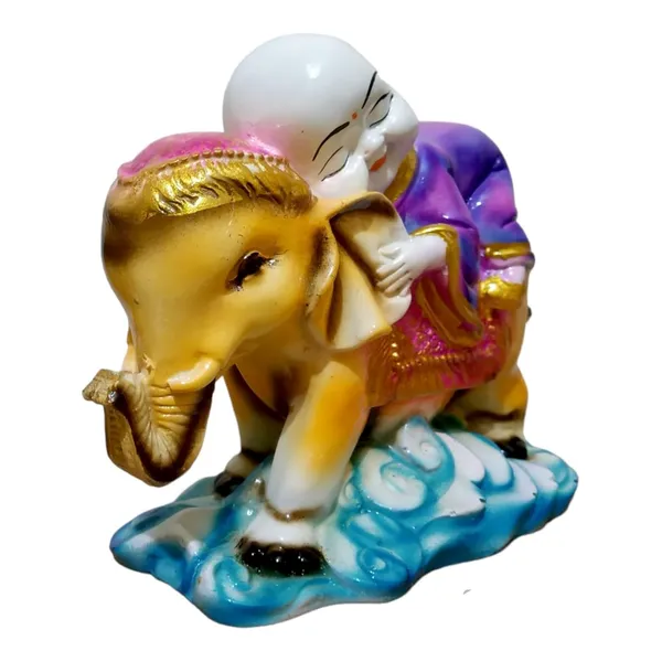 Monk_Buddha_Elephant_with_Child_Baby_Monk_Statue_Decorative_Showpiece_Fengshui_Gift_Item_for_Home_Decor_Temple_Pack_of_1