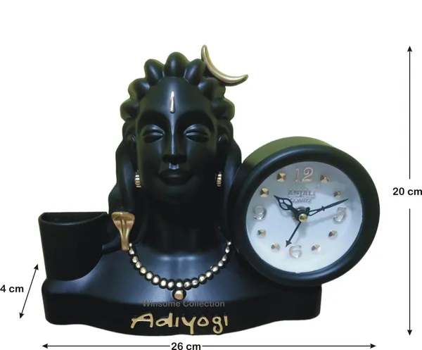 Multicolor_Aadi_Yogi_Idol_Murti_Statue_With_Table_Clock_Pen_Stand_Holder_Decorative_Showpiece_Plastic