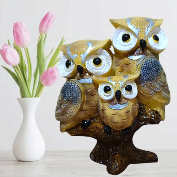Owl_Family_Statue_Fengshui_Gift_Item_Home_Decor