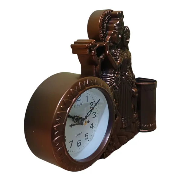 Radha_Krishna_Idol_Murti_Statue_Table_Clock_With_Pen_Holder/Stand