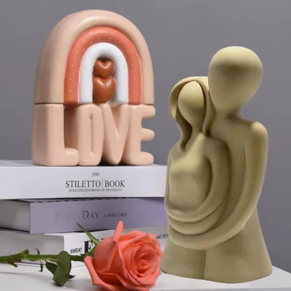 Grey_Couple_Statue_Gift_Item_Pair_Sculpture_Figurine_Decorative_Showpiece_Polyresin