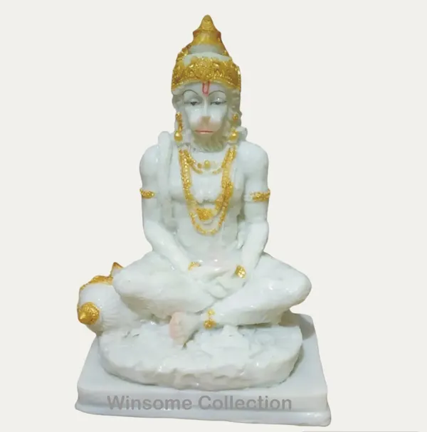 White_Hanuman_Bajrangbali_Murti_Idol_Statue_For_Puja_Ghar_Home_Decor_Marble_Dust