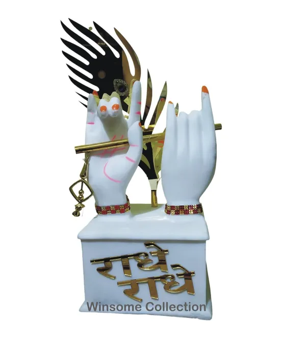 Krishna_Ji_Hand_with_Flute_Home_Decoration_Showpiece_White_Krishna_Hand_Statue_with_Flute_Morpankh_for_Gift_Home_Interior_Living_Room_Bedroom_Temple_Office_Decor