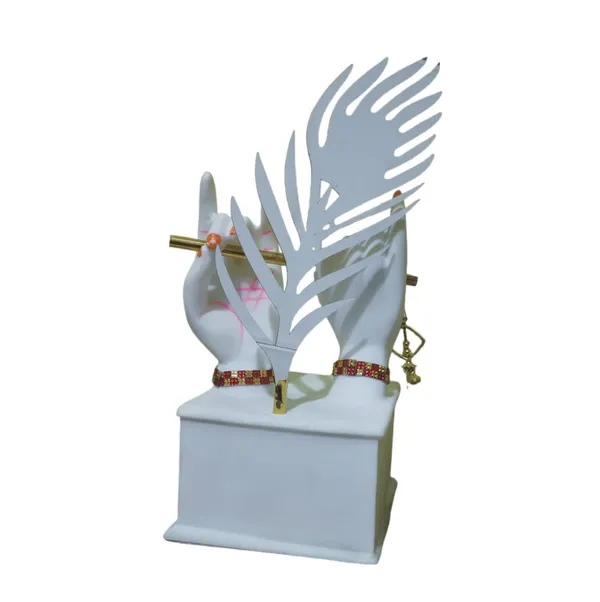 Krishna_Ji_Hand_with_Flute_Home_Decoration_Showpiece_White_Krishna_Hand_Statue_with_Flute_Morpankh_for_Gift_Home_Interior_Living_Room_Bedroom_Temple_Office_Decor