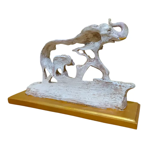 Elephant_on_Wooden_Resin_Base_|_Handicraft_|_Showpiece_|_Animal_Figurines