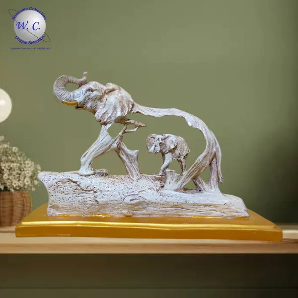 Elephant_on_Wooden_Resin_Base_|_Handicraft_|_Showpiece_|_Animal_Figurines