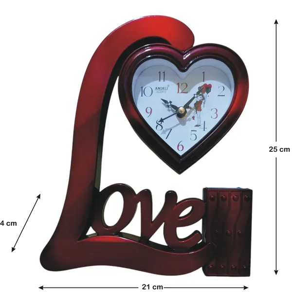 Love_Shape_Table_Clock_Pen_Stand_Holder_Decorative_Showpiece