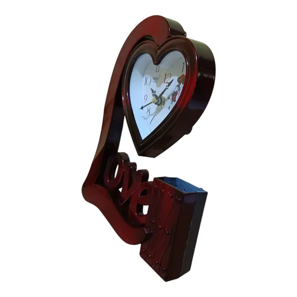 Love_Shape_Table_Clock_Pen_Stand_Holder_Decorative_Showpiece