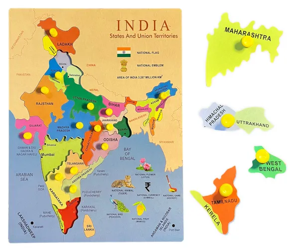 India_Map_Wooden_Knob_Jigsaw_Puzzle_for_Kids_Learn_Indian_States,_Capitals_&_Union_Territories_with_Fun