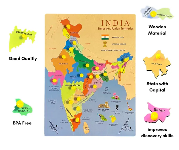 India_Map_Wooden_Knob_Jigsaw_Puzzle_for_Kids_Learn_Indian_States,_Capitals_&_Union_Territories_with_Fun