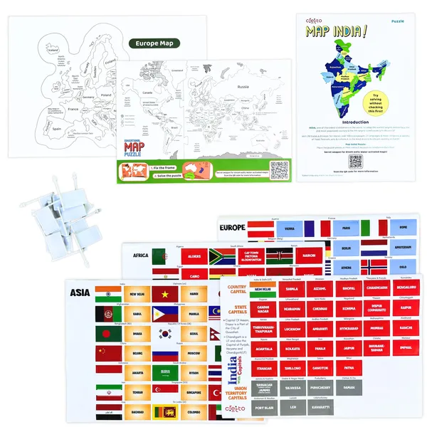 India,_World_&_Europe_Map_Puzzle_with_Capitals_Learn_Capitals_and_Country_Flags
