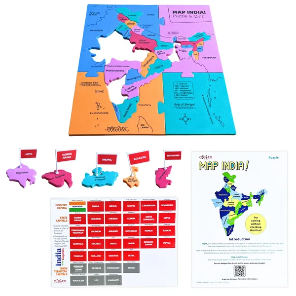 Map_India_Puzzle_with_Flags_&_11_Self_Mastery_Interactive_Quiz_Sheets