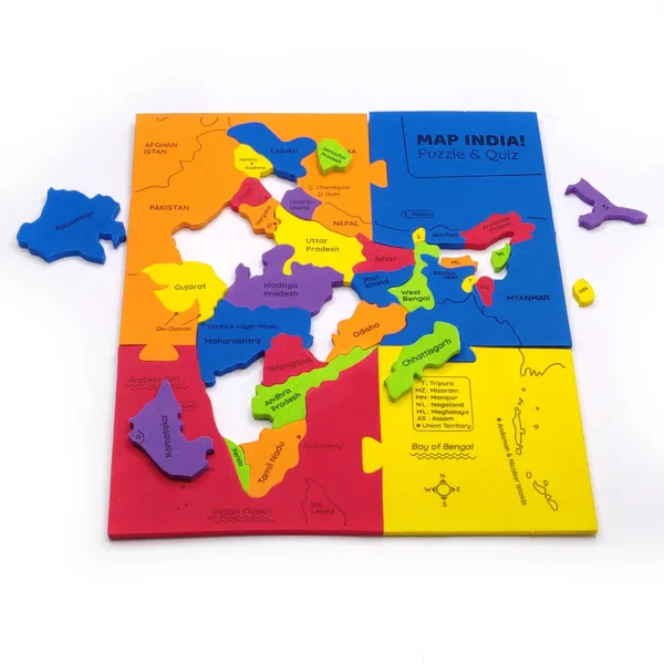 Map_India_Puzzle_with_Flags_&_11_Self_Mastery_Interactive_Quiz_Sheets