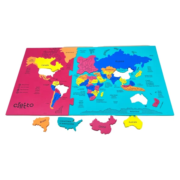 World_Map,_Europe_Map,_Asia_Map_&_India_Map_Puzzle_with_reusable_Quiz_Sheets