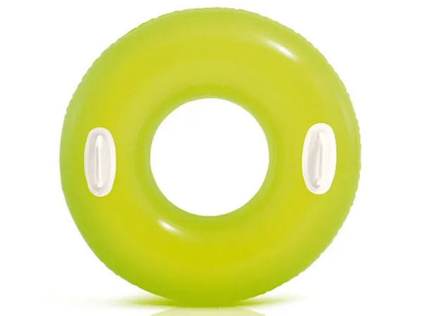 30"_Inflatable_Tube_Swim_Ring_With_Handles_-_Blow_Up_Floating_Raft_Tube_For_Swimming_Pool_Beach_For_8+_Years