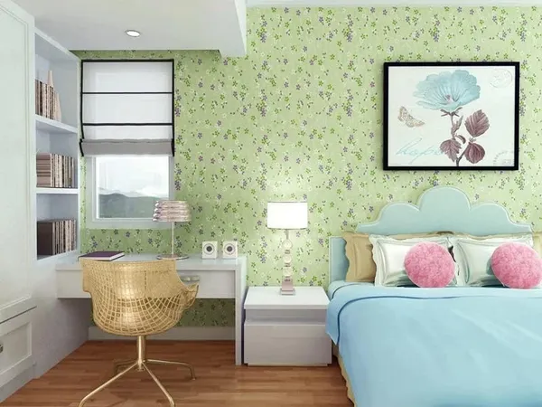 Self_Adhesive_Waterproof_Wallpaper_Pvc_Vinyl_Decorative_Wall_Covering_Old_Furniture_Bedroom_Hall_Living_Room_(Summer_Green_Q1_(45_*_300_Cm))