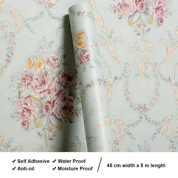 Self-Adhesive_Wallpaper_Floral_Diy_Stickers_3D_Wallpaper_For_Walls_Wall_Paper_For_Living_Room_Wall_Stickers_For_Home_Wall_Decor_(Green_Misht_Q1_(45_*_300_Cm))