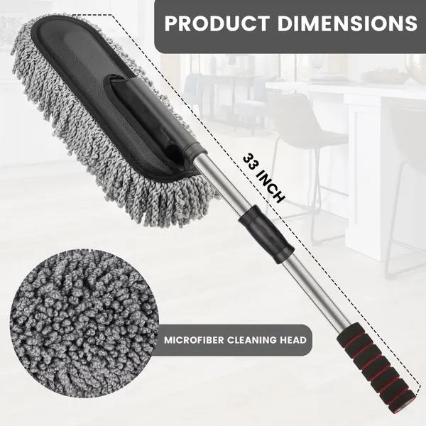 5_Pcs_Microfiber_Car_Cleaning_Kit_Interior_&_Exterior_Cleaning_Extendable_Long_Handle_Duster_Brush_And_Cleaning_Cloth_For_Car_And_Motorcycle_Accessories_(5_In_1_Car_Cleaning_Kit)