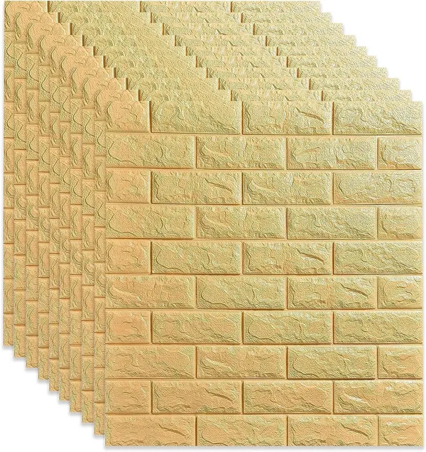 PACK_OF_2/5/10_-_Self-Adhesive_Waterproof_Pe_Foam_3D_Wall_Panels_Wallpaper_Sticker_For_Office,_Living_Room,_And_Home_Decoration_Wallpaper_For_Wall_(Beige_Brick)