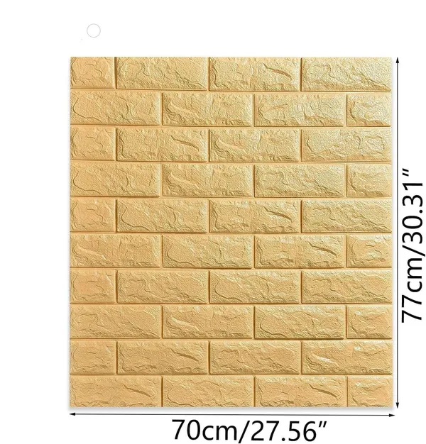 PACK_OF_2/5/10_-_Self-Adhesive_Waterproof_Pe_Foam_3D_Wall_Panels_Wallpaper_Sticker_For_Office,_Living_Room,_And_Home_Decoration_Wallpaper_For_Wall_(Beige_Brick)