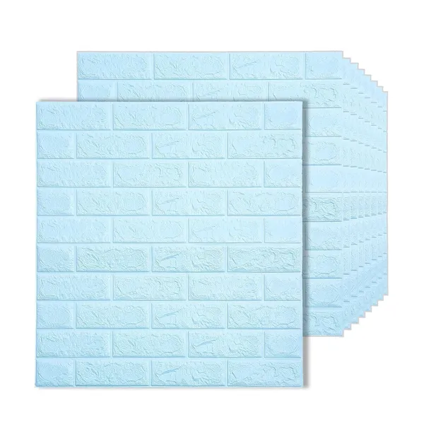 PACK_OF_2/5/10_-_Self-Adhesive_Waterproof_Pe_Foam_3D_Wall_Panels_Wallpaper_Sticker_For_Office,_Living_Room,_And_Home_Decoration_Wallpaper_For_Wall_(Blue_Brick)