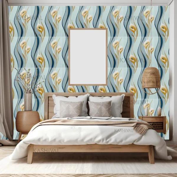 PACK_OF_2/5/10_-_Self-Adhesive_Waterproof_Pe_Foam_3D_Wall_Panels_Wallpaper_Sticker_For_Office,_Living_Room,_And_Home_Decoration_Wallpaper_For_Wall_(Blue_Flower)