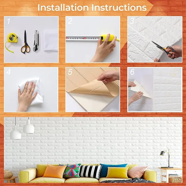 PACK_OF_2/5/10_-_Self-Adhesive_Waterproof_Pe_Foam_3D_Wall_Panels_Wallpaper_Sticker_For_Office,_Living_Room,_And_Home_Decoration_Wallpaper_For_Wall_(Cream_Flower)