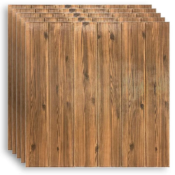 PACK_OF_2/5/10_-_Self-Adhesive_Waterproof_Pe_Foam_3D_Wall_Panels_Wallpaper_Sticker_For_Office,_Living_Room,_And_Home_Decoration_Wallpaper_For_Wall_(Dark_Wood)