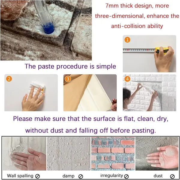 PACK_OF_2/5/10_-_Self-Adhesive_Waterproof_Pe_Foam_3D_Wall_Panels_Wallpaper_Sticker_For_Office,_Living_Room,_And_Home_Decoration_Wallpaper_For_Wall_(Granite_Brick)