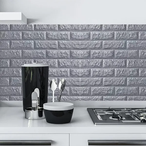 PACK_OF_2/5/10_-_Self-Adhesive_Waterproof_Foam_3D_Wall_Panels_Wallpaper_Sticker_For_Office,_Living_Room,_And_Home_Decoration_Wallpaper_For_Wall_(Grey_Brick)