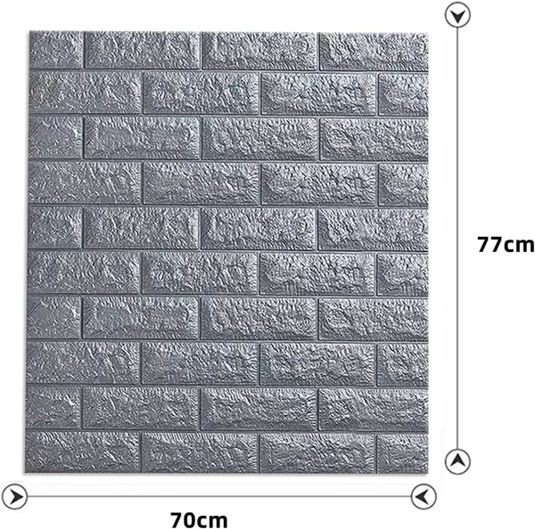 PACK_OF_2/5/10_-_Self-Adhesive_Waterproof_Foam_3D_Wall_Panels_Wallpaper_Sticker_For_Office,_Living_Room,_And_Home_Decoration_Wallpaper_For_Wall_(Grey_Brick)