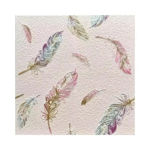 PACK_OF_2/5/10_-_Self-Adhesive_Waterproof_Pe_Foam_3D_Wall_Panels_Wallpaper_Sticker_For_Office,_Living_Room,_And_Home_Decoration_Wallpaper_For_Wall_(Pink_Feather)