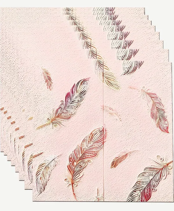 PACK_OF_2/5/10_-_Self-Adhesive_Waterproof_Pe_Foam_3D_Wall_Panels_Wallpaper_Sticker_For_Office,_Living_Room,_And_Home_Decoration_Wallpaper_For_Wall_(Pink_Feather)